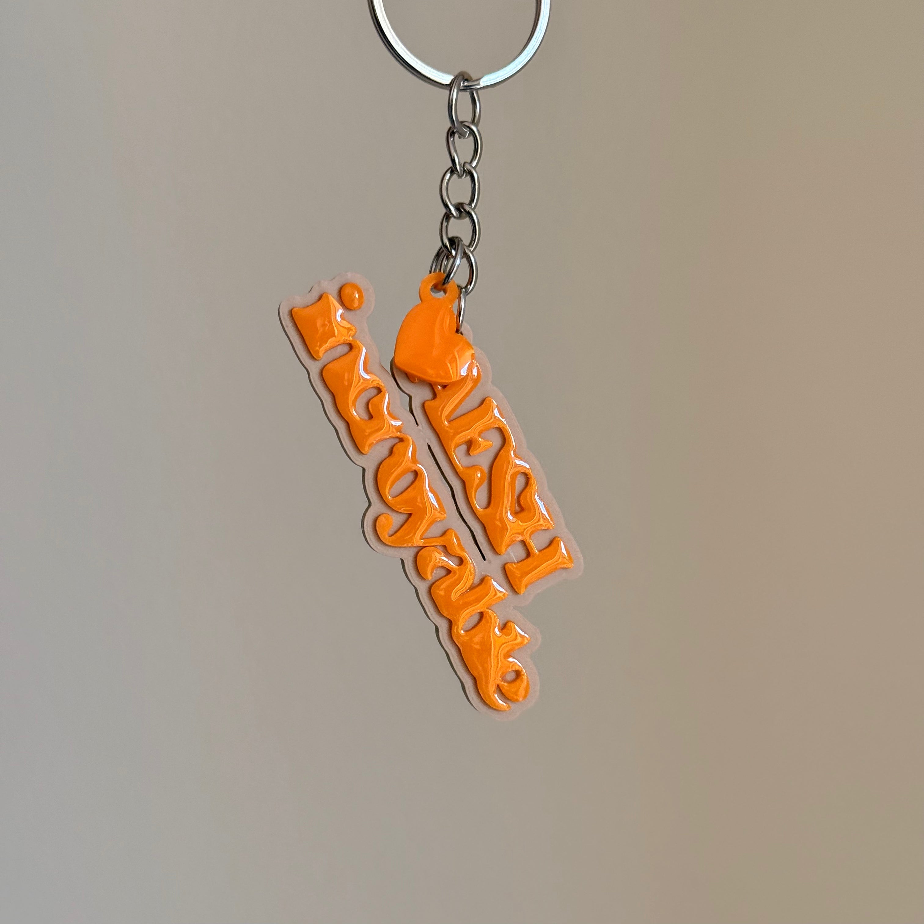 Porte-clé AESH incroyable -Beige & Orange
