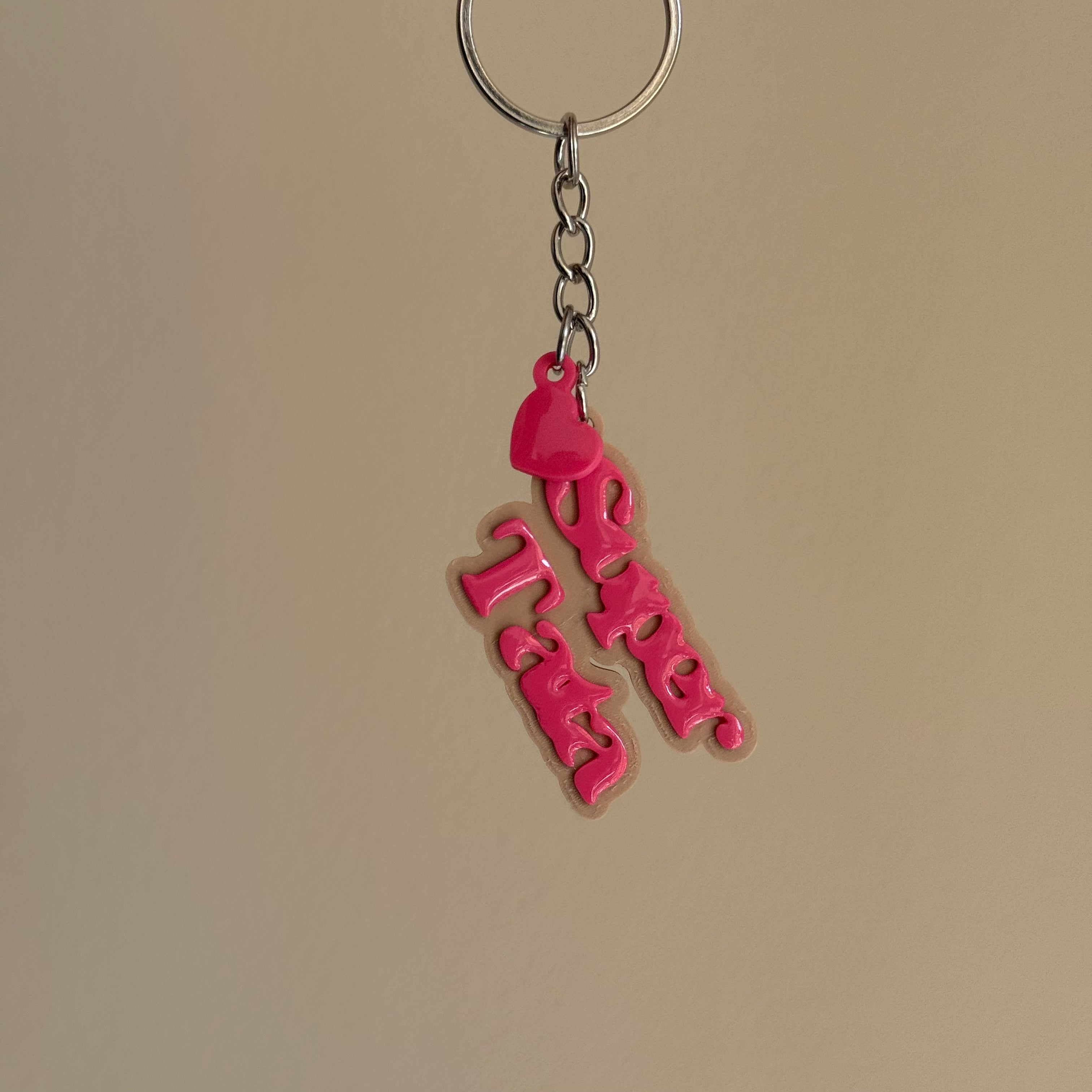 Porte-clé Super Tata - Beige & Rose