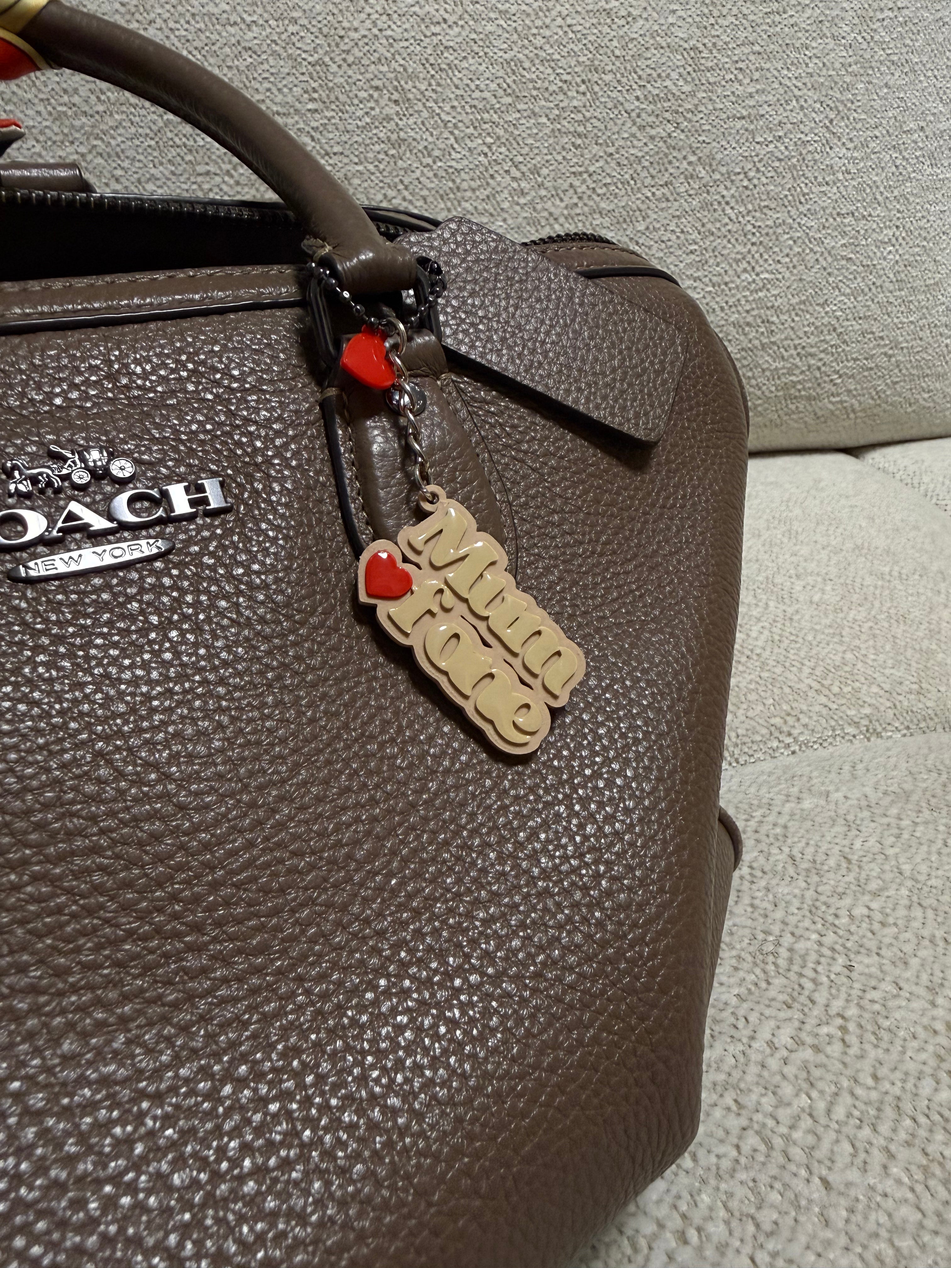 Porte-clé Mum of - Choisir le nombre - Beige & Rouge